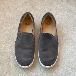 UGG Women's Cas Suede Slip-On Sneakers Charcoal Gray Size 8